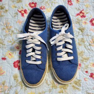 Vionic Hattie Classic Denim Blue Canvas Lace Up Sneaker 7.5